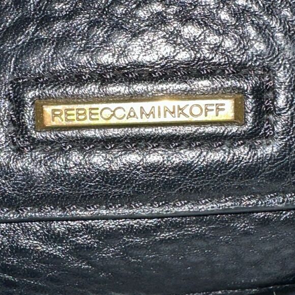 Rebecca Minkoff Black pebble Leather Darren hobo brass hardware women’s handbag - Picture 2 of 16